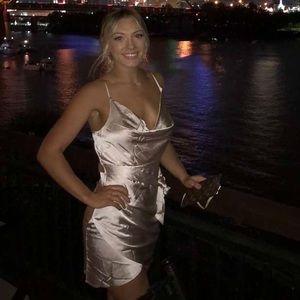 HelloMolly silk champagne colored dress